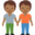 people holding hands, medium-dark skin tone